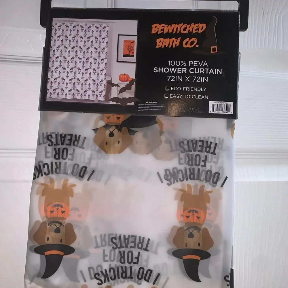Halloween Dog Trick For Treats Shower Curtain